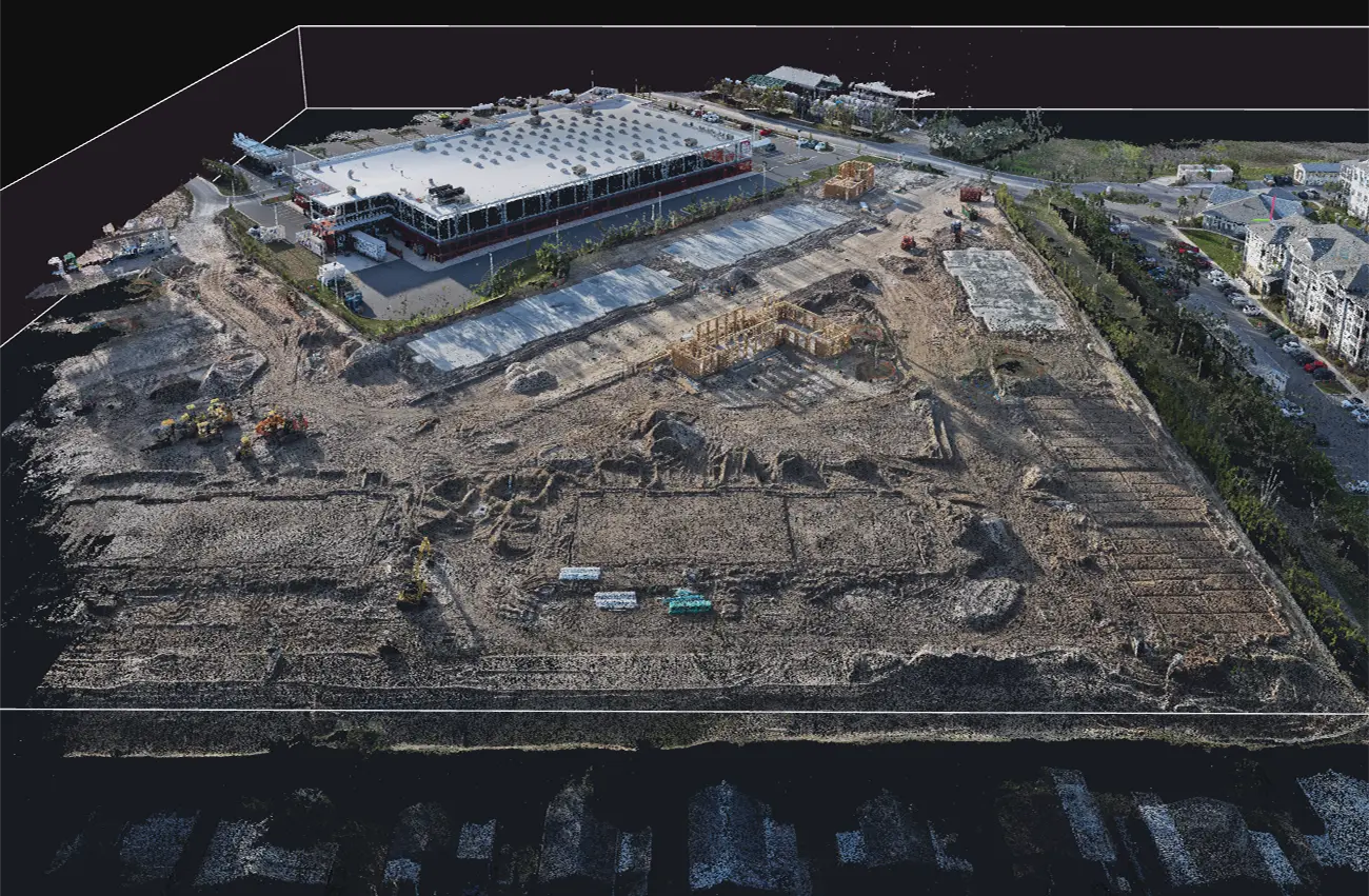 3D point cloud visualization of a construction site in Orlando